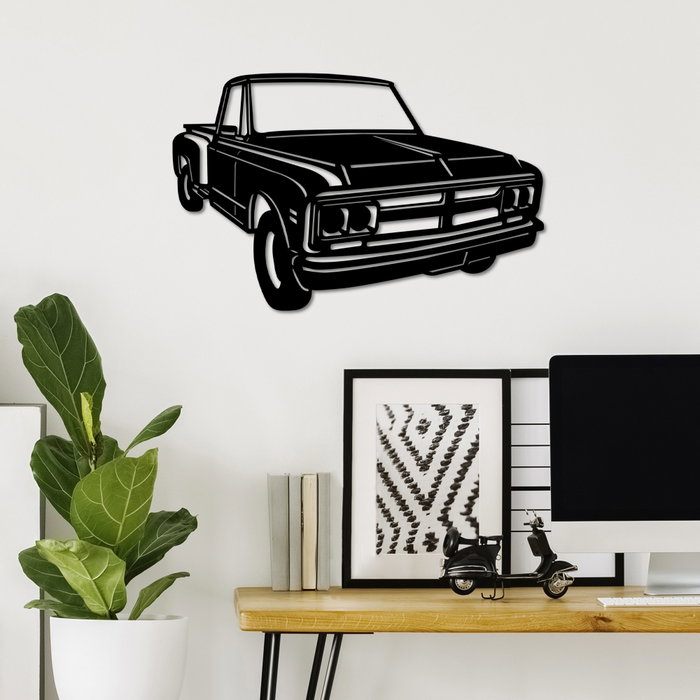 Wallity GMC C/K 1967 Accesorio Decorativo de Pared de Metal Negro